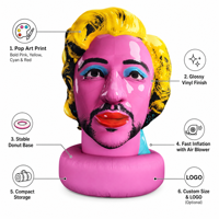 Estatua Inflable Gigante de Cabeza Humana, Decoración Pop Art Retro Glamour para Ferias Comerciales, Exposiciones, Inauguraciones y Festivales