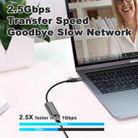 Adaptador USB C a Ethernet de 2500/1000/100Mbps, 2,5 Gbps, 2 en 1, a 2,5G USB, adaptador Ethernet, convertidor de red de a RJ45
