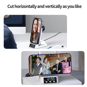 Tốt Nhất Bán 3-Trong-1 Không Dây Trạm Sạc Kỹ Thuật Số Đồng Hồ Báo Thức 10W Công Suất Đầu Ra Cho Apple Đồng Hồ Điện Thoại Di Động Bền PC - Product Image 4