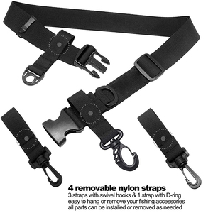 Ceinture de pêche réglable pour hommes, la meilleure ceinture de pêche à la mouche avec anneau en <span class=keywords><strong>D</strong></span> et crochet, outils de pêche en plein air - Product Image 4
