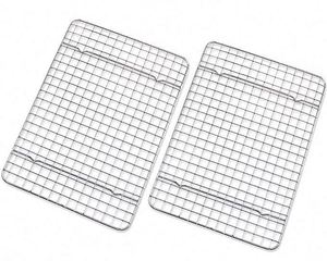 <strong>Cooling</strong> <strong>Rack</strong> Set of 2 Stainless Steel Oven Safe Grid Wire <strong>Racks</strong> for Cooking Kitchen <strong>Cooling</strong> Net Non-stick - Product Image 5