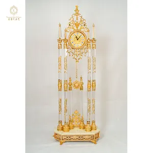 Best Selling European Classical Simple Easy And Noble Golden Floor Clock Grandfather Clock