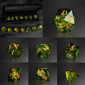 Juego de dados MINI PLANET DND, dados de resina poliédrica de colores hechos a mano con bordes afilados para juegos TRPG, juego de dados DND personalizados y D6 D20 - Product Image 3