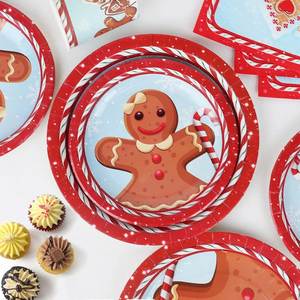 Modern 9 Inches Gingerbread Christmas Decorative Paper <b>Plates</b> for Parties Christmas Christmas Paper <b>Plates</b> - Product Image 3