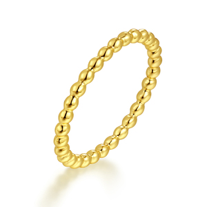Kirin Juwelen Fijne Rekbare 14K Goud Gevulde <span class=keywords><strong>Spacer</strong></span> Kraal Stapelbare 925 Zilveren Vinger <span class=keywords><strong>Ring</strong></span> - Product Image 3