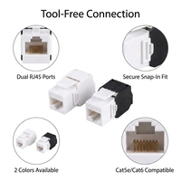 Modul Jaringan Cat6 Keystone Jack RJ45 UTP Tanpa Alat 8P8C Konektor Soket Betina Ethernet Panel Dinding Patch Panel PC Putih Hitam