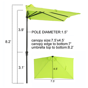 2022 Style traditionnel imperméable <span class=keywords><strong>demi</strong></span>-rond abri soleil mobilier d'extérieur Patio jardin parapluie Off-the-wall <span class=keywords><strong>Parasol</strong></span> support <span class=keywords><strong>mural</strong></span> - Product Image 5