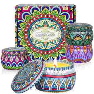 Paquete de 4 Latas Aromáticas Perfumadas para Relajación, Velas Decorativas para Dormitorio y Sala de Estar - Product Image 4
