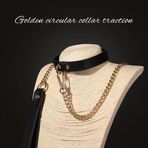 Hoge Kwaliteit Lederen Kraag Hals Bondage Ring Met Ketting Bdsm Slave Seksspel Speelgoed - Product Image 4