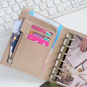 Chính hãng da túi vòng kế hoạch <span class=keywords><strong>mini</strong></span> A7 Ngân Sách chất kết dính ví 6 Nhẫn Máy Tính Xách Tay Chất kết dính bìa với flyleaf - Product Image 3