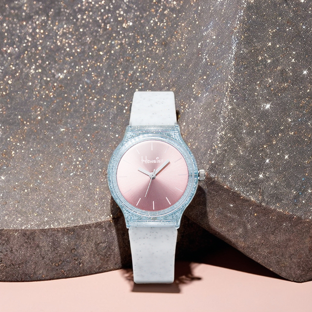 Back to School OEM Japan Movement PC21  Sr626sw Glitter Silicone Strap Plastic case Quartz Watch