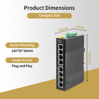 SH LINK SH-GML0008-P Switch Industrial Gigabit Administrado Lite de 8 Puertos Full-Duplex/Half-Duplex con ERPS, Ring, QoS, VLAN, 16Gbps para Ciudad Inteligente