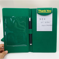 Luxueux Pliable Vert Faux Cuir Bill Dossier Personnalisé Restaurant Taverne Check Holder