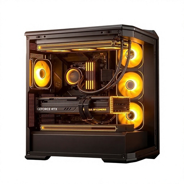 Panoramic Mid Tower Gaming PC Chassis Micro ATX Support ARGB Lighting Side Tempered Glass Desktop Case in Stock