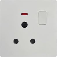 Enchufe de Pared Universal con Interruptor de 1 Grupo, Color Blanco, 13A 250V, Certificación CE ROHS, con Indicador LED, para Hogar, Hotel y Proyectos de Ingeniería, 2026