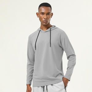 Wholesale <b>Men</b> gym shirt Causal Fitness Hooded <b>Men's</b> Quick Dry Sports Long Sleeve Hoodies for <b>Men</b> - Product Image 3