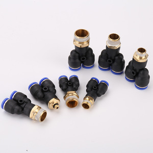 Raccord pneumatique en laiton à connexion rapide en forme de Y, modèles PX6-01/PX8-02/PX10-03/PX12-04/16-04, raccord pour air - Product Image 3