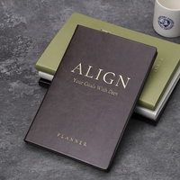 Planificador Anual de Objetivos SMART con Logotipo Personalizado, Tapa Dura de Cuero PU A5, Sin Fecha, Rastreador de Éxito, Diario, Cuaderno