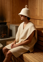 Chapeau de sauna en feutre naturel de laine mérinos de qualité supérieure, réglable, élastique, réutilisable et doux pour des séances de spa et de banya intenses