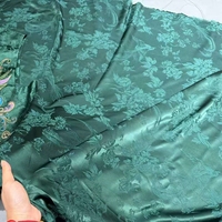 Kain Viscose Rayon Jacquard Floral DSL Motif Bunga Teratai, Kain Tenun Mengkilap untuk Abaya, Kaftan, Gaun Malam, Pakaian Wanita