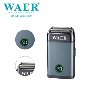 WAER WA-6146 Rasoir Électrique Portable à Double Lame, Tondeuse à <span class=keywords><strong>Barbe</strong></span> Sans Fil Rechargeable USB, Acier Inoxydable, Lame Oscillante pour Camping-Car - Product Image 3