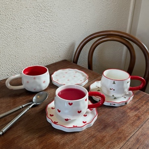 Forma floral Girly Heart Cherry Santa <span class=keywords><strong>Tazas</strong></span> Taza <span class=keywords><strong>de</strong></span> café <span class=keywords><strong>de</strong></span> cerámica y platillo Juego <span class=keywords><strong>de</strong></span> <span class=keywords><strong>tazas</strong></span> <span class=keywords><strong>de</strong></span> té <span class=keywords><strong>de</strong></span> la tarde para amantes <span class=keywords><strong>de</strong></span> la taza <span class=keywords><strong>de</strong></span> Navidad - Product Image 2