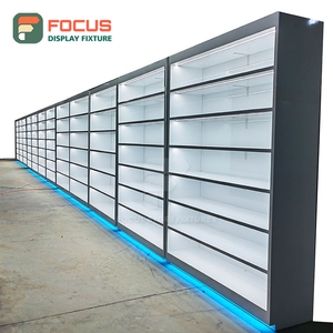 Vitrine de présentation pour boutique de tabac, en bois et verre, avec éclairage LED, comptoir de présentation de tabac - Product Image 2