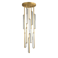 Lustre LED en cristal cascade multi-lumières, série de luminaires muraux et suspendus en laiton massif et cristal de luxe pour escaliers, villas et hôtels