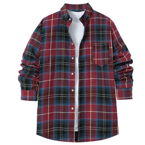 เสื้อเชิ้ตผู้ชายแบบใหม่ขายส่งสั่งทำได้ เสื้อทีมเวียร์ เสื้อเชิ้ตผ้าแฟลนเนลแขนยาวติดกระดุม เสื้อลำลอง เสื้อเชิ้ตผ้าแฟลนเนล - Product Image 1