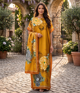 Vente en gros d'usine : Nouvelles robes kaftan pour femmes adultes, taille unique, en polyester imprimé, respirantes, à manches kimono, style robe africaine <span class=keywords><strong>Kanga</strong></span> - Product Image 2