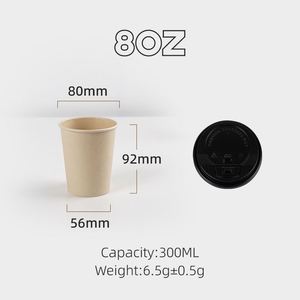 แก้วกระดาษกาแฟร้อนแบบผนังเดียวพร้อมฝาปิด ขนาดและโลโก้สั่งทำได้ 2.5oz 4oz 6oz 7oz 8oz 10oz 12oz 14oz 16oz 20oz 22oz - Product Image 3