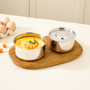 Bol en acier inoxydable 316, bol anti-brûlure pour la cuisson à la vapeur des œufs et de la crème anglaise, bol à soupe rond pour la maison, bol pour la cuisson à la vapeur des œufs - Product Image 1