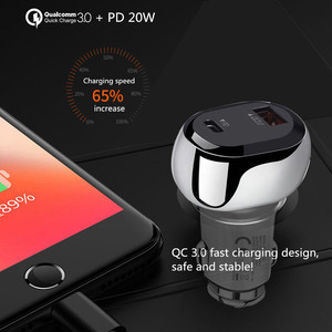 Qc3.0 Loại C Pd Xe Sạc Kép <span class=keywords><strong>USB</strong></span> Xe Sạc Adapter Thuốc Lá Ổ Cắm Nhẹ Hơn 2 Cổng Nhanh Chóng Sạc 12V Điện Di Động - Product Image 5