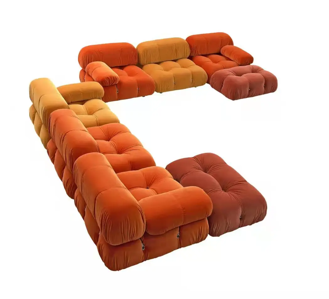 Kombinasi Italia Sofa Modular Kain Modern Ruang Tamu Awan Sofa Lounge Ruang Duduk Sofa Sudut Gaya Bebas