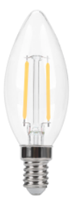 Ampoules LED à filament en verre transparent B35 à économie d'énergie, 2700K, indice d'indiceation des couleurs élevé, lampe LED en forme de bougie pour luminaires en cristal