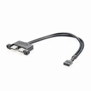 마더 보드 9pin 10pin 케이블에 듀얼 USB 패널 마운트