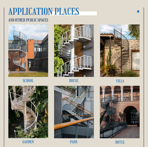 <span class=keywords><strong>Escalier</strong></span> en fer forgé droit <span class=keywords><strong>de</strong></span> style vintage élégant QUYANG pour villa, jardin et aménagement extérieur - Product Image 5