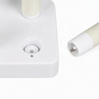 Ensemble de 4 bougies LED chauffe-plat en cire de paraffine ivoire, télécommandées, scintillantes, rechargeables par USB, pour la décoration intérieure