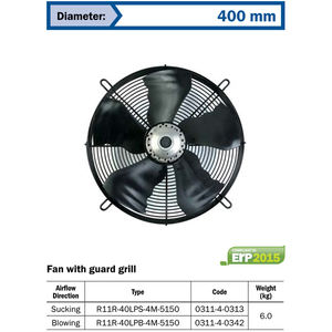 Ventilateurs axiaux Hidria 230 V 50/60 Hz 0,85/1,10 A AC pour le refroidissement, la congélation, la climatisation, le chauffage et la ventilation - Product Image 2