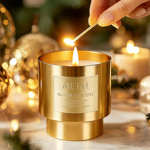 Light Luxury Metal Cup Scented <b>Candle</b> Soy Wax High End Home Ornament Atmosphere Decoration Christmas Souvenir <b>Gift</b> - Product Image 2