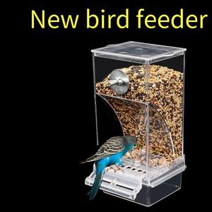 Tự động Chim Vẹt trung chuyển người uống Acrylic hạt giống thực phẩm container lồng phụ kiện chim trung chuyển hạt giống - Product Image 2
