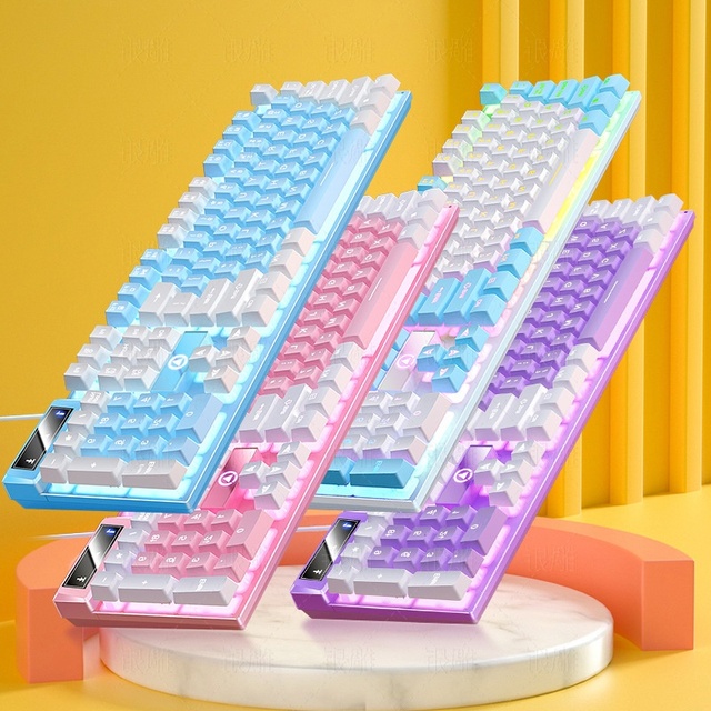 Silver Eagle K500 Gaming Wired USB Keyboard Color-Block Illuminated Waterproof Desktop Computer Accessory Wholesale