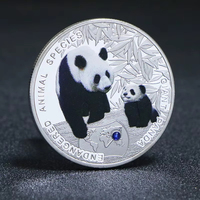 Espèces animales Pièces commémoratives en argent Souvenir Protection de l'environnement Souvenir Panda Blanks Steel Panda Coin