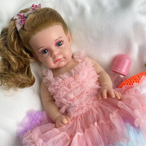 Poupée Reborn en Silicone pour Enfants aux Cheveux Blonds 20 Pouces Princesse avec de Grands Yeux et un Corps Doux Design de Fille Bébé Douce et Innocente - Product Image 3