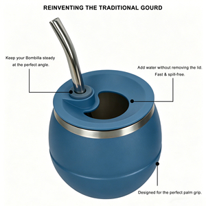 Rituel Wellness Mate : <span class=keywords><strong>Gourde</strong></span> à Yerba Mate en acier inoxydable de 200 ml avec paille filtrante, sans BPA, ensemble de tasses à Mate isolées faciles à nettoyer - Product Image 2