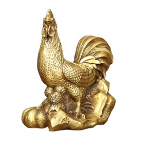 Copper World Bronze Rooster Figurine Handmade Zodiac Animal Sculpture Home Decor Living Room Gift Chinese New Year <b>Ornament</b> - Product Image 4