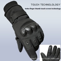 Gants tactiques d'hiver à doigts entiers pour hommes, doublés en polyester polaire, résistants à l'abrasion pour l'entraînement en plein air.