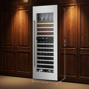 NE-423-8 Vinoteca de Lujo Empotrable con Estantes de Madera, Montada en Pared, Doble Zona, 325L, 99 Botellas - Product Image 4