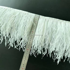 Personnalisable 2/3/4 couches <span class=keywords><strong>épaisse</strong></span> <span class=keywords><strong>frange</strong></span> de plumes moelleuses sur ruban pour robe couture garniture de plumes d'autruche - Product Image 3