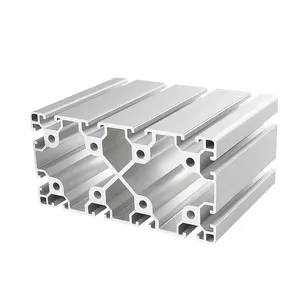 Bingkai Profil Logam Campuran Aluminium 80X160, Peralatan Berat Pilar Panel Besar Tebal Profil Aluminium Standar Eropa 80160